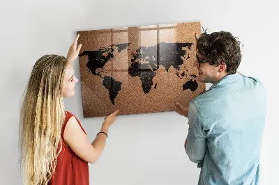 Világtérkép mintás mágneses fali tábla