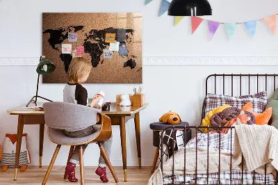 Világtérkép mintás mágneses fali tábla