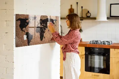 Világtérkép mintás mágneses fali tábla