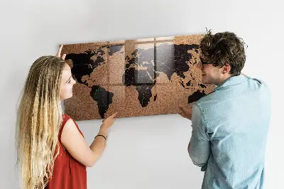Világtérkép mintás mágneses fali tábla