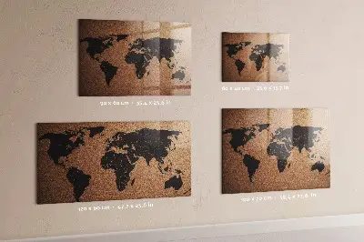 Világtérkép mintás mágneses fali tábla