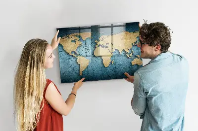 Mágneses 3D világtérkép fali tábla