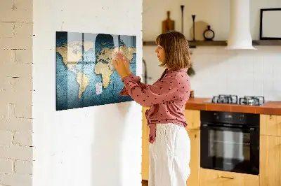 Mágneses 3D világtérkép fali tábla
