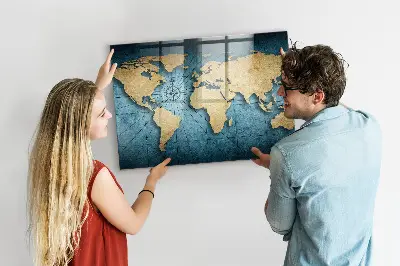 Mágneses 3D világtérkép fali tábla