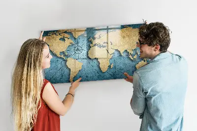 Mágneses 3D világtérkép fali tábla