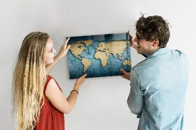 Mágneses 3D világtérkép fali tábla