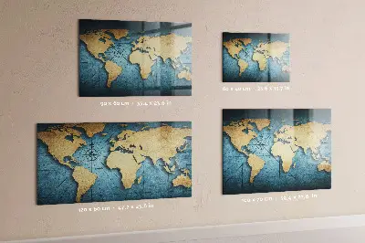 Mágneses 3D világtérkép fali tábla