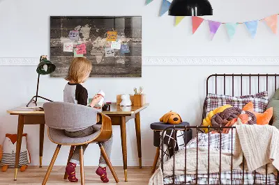 Világtérkép mintás fali üzenőtábla