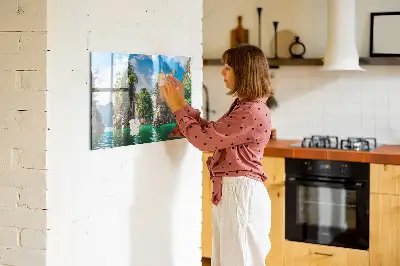 Tóparti fák természet mintás mágneses fali tábla