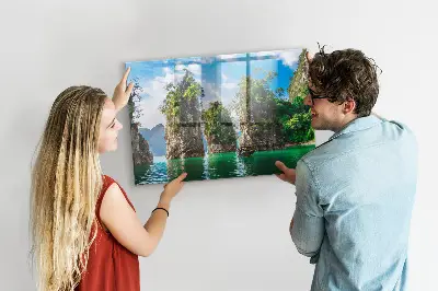 Tóparti fák természet mintás mágneses fali tábla