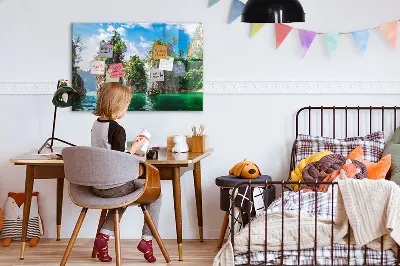 Tóparti fák természet mintás mágneses fali tábla