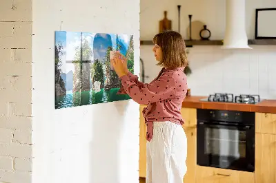 Tóparti fák természet mintás mágneses fali tábla