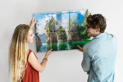 Tóparti fák természet mintás mágneses fali tábla