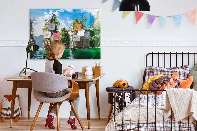Tóparti fák természet mintás mágneses fali tábla
