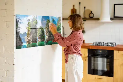Tóparti fák természet mintás mágneses fali tábla