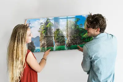 Tóparti fák természet mintás mágneses fali tábla