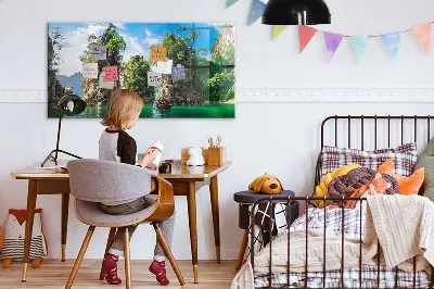 Tóparti fák természet mintás mágneses fali tábla
