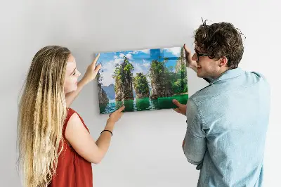 Tóparti fák természet mintás mágneses fali tábla