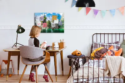 Tóparti fák természet mintás mágneses fali tábla