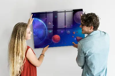 Bolygó és galaxis mintás fali üzenőtábla