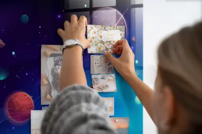 Bolygó és galaxis mintás fali üzenőtábla