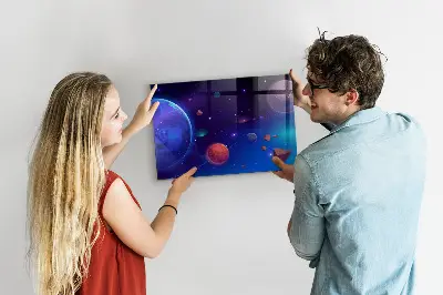 Bolygó és galaxis mintás fali üzenőtábla
