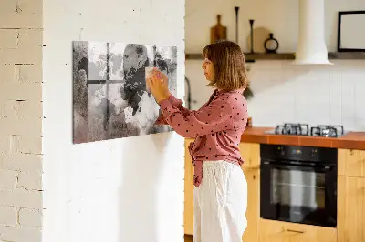 Fali mágneses világtérkép beton mintázattal