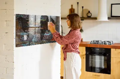 Mágneses világtérkép fali tábla rozsdás mintával