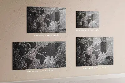 Beton világtérkép fali üzenőtábla