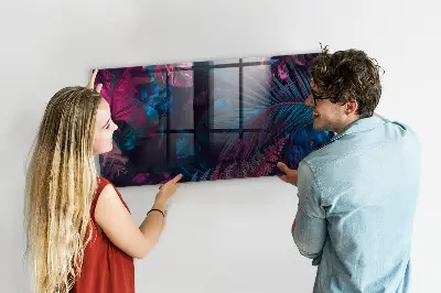 Egzotikus virágok mintás fali mágnestábla