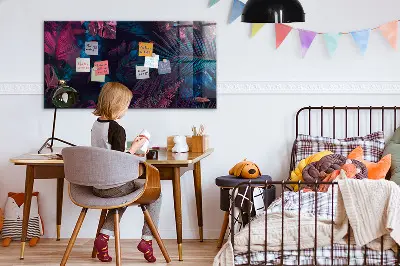 Egzotikus virágok mintás fali mágnestábla