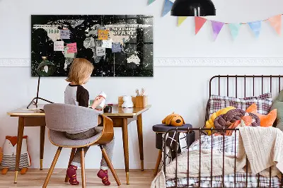 Fali mágneses világtérkép dollár mintával
