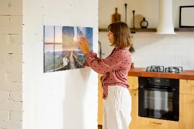 Mágneses fali tábla hegyi táj mintával