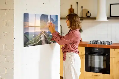 Mágneses fali tábla hegyi táj mintával