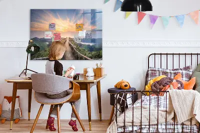 Mágneses fali tábla hegyi táj mintával