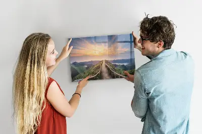 Mágneses fali tábla hegyi táj mintával