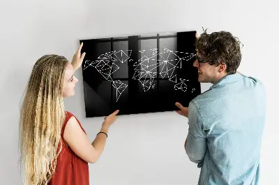 Modern világtérkép mintás fali mágneses tábla