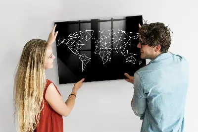 Modern világtérkép mintás fali mágneses tábla
