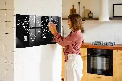 Modern világtérkép mintás fali mágneses tábla