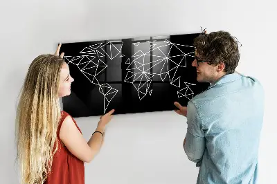 Modern világtérkép mintás fali mágneses tábla