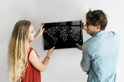 Modern világtérkép mintás fali mágneses tábla