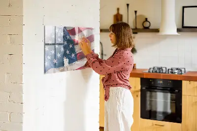 Amerikai zászló mintás fali üzenőtábla