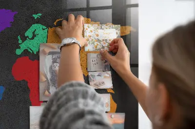 Világtérkép mintás fali üzenőtábla