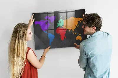 Világtérkép mintás fali üzenőtábla