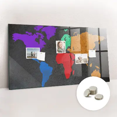 Világtérkép mintás fali üzenőtábla