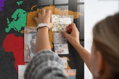 Világtérkép mintás fali üzenőtábla