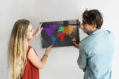 Világtérkép mintás fali üzenőtábla