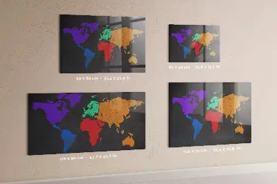 Világtérkép mintás fali üzenőtábla