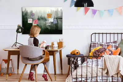 Ködös erdő mintás fali mágneses tábla