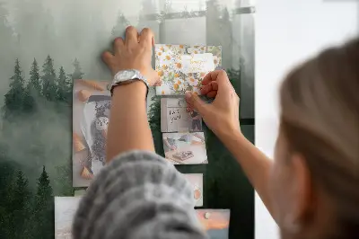 Ködös erdő mintás fali mágneses tábla